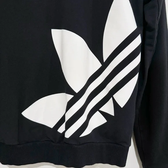 Adidas | Lightweight Crewneck Sweatershirt Logo Black White Size Small - Picture 3 of 7